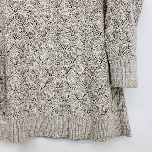 Barbour Newbury Knit Sweater 14 Pointelle Open Lace Pattern Cream Tan - Picture 9 of 12